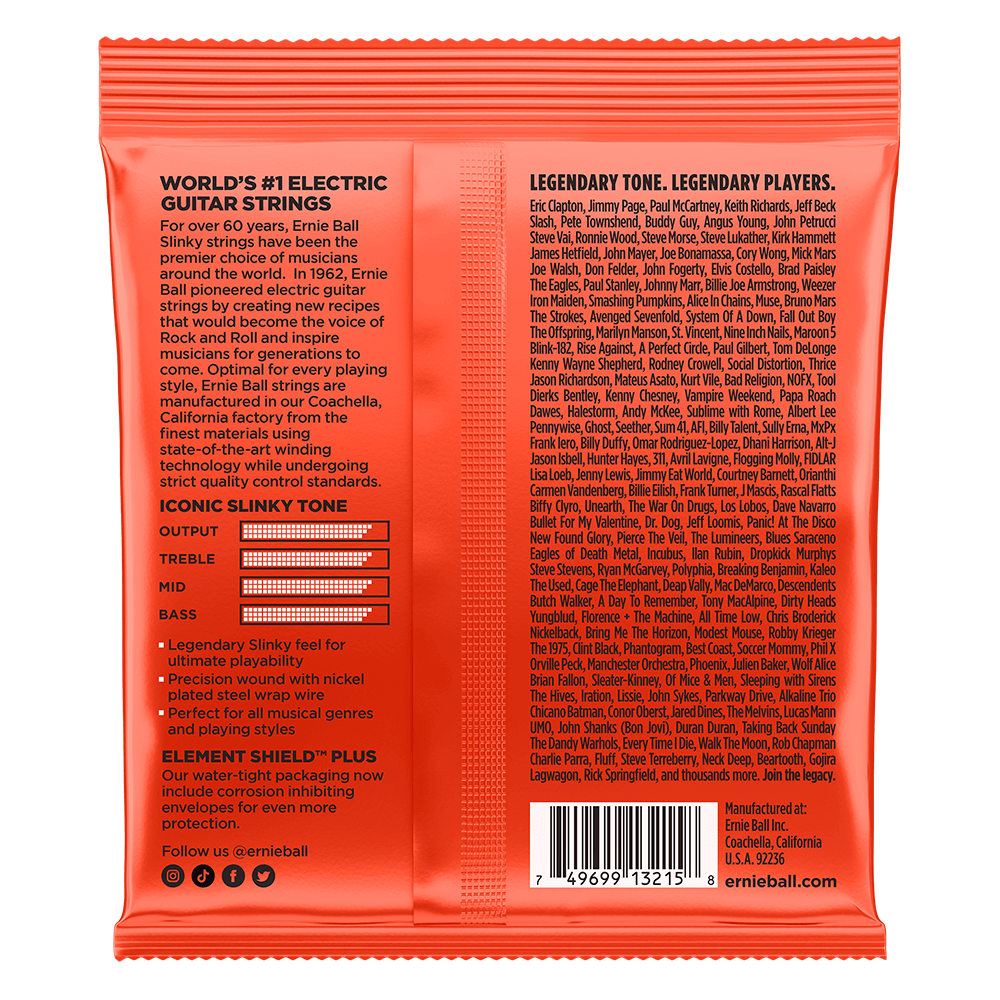 Ernie Ball Skinny Top Heavy Bottom Slinky Nickel Wound Electric Guitar Strings 3 Piece Pack, 10-52 Gauge