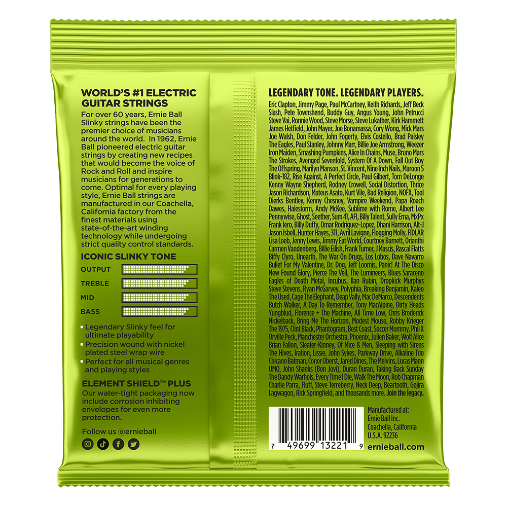 Ernie Ball Regular Slinky Nickel Wound Electric Guitar Strings 3 Pieces Pack, 10-46 Gauge