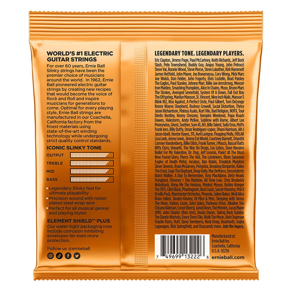Ernie Ball Hybrid Slinky Nickel Wound Electric Guitar Strings 3 Pack, 9-46 Gauge