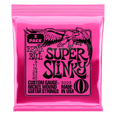 Ernie Ball Super Slinky Nickel Wound Electric Guitar Strings - 9-42 Gauge, 3 Pack