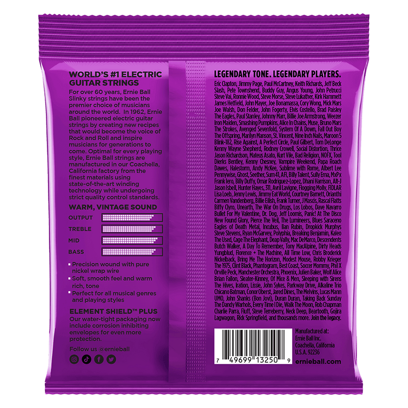 Power Slinky Classic RnR Pure Nickel Electric Guitar Strings 3 Pack 11 48