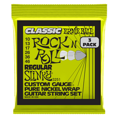 Regular Slinky Classic RnR Pure Nickel Electric Guitar Strings 3 Pack 10 46