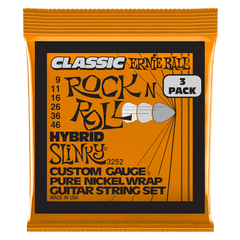 Hybrid Slinky Classic RnR Pure Nickel Electric Guitar Strings 3 Pack 9 46