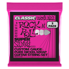 Super Slinky Classic RnR Pure Nickel Electric Guitar Strings  3 Pack 9 42