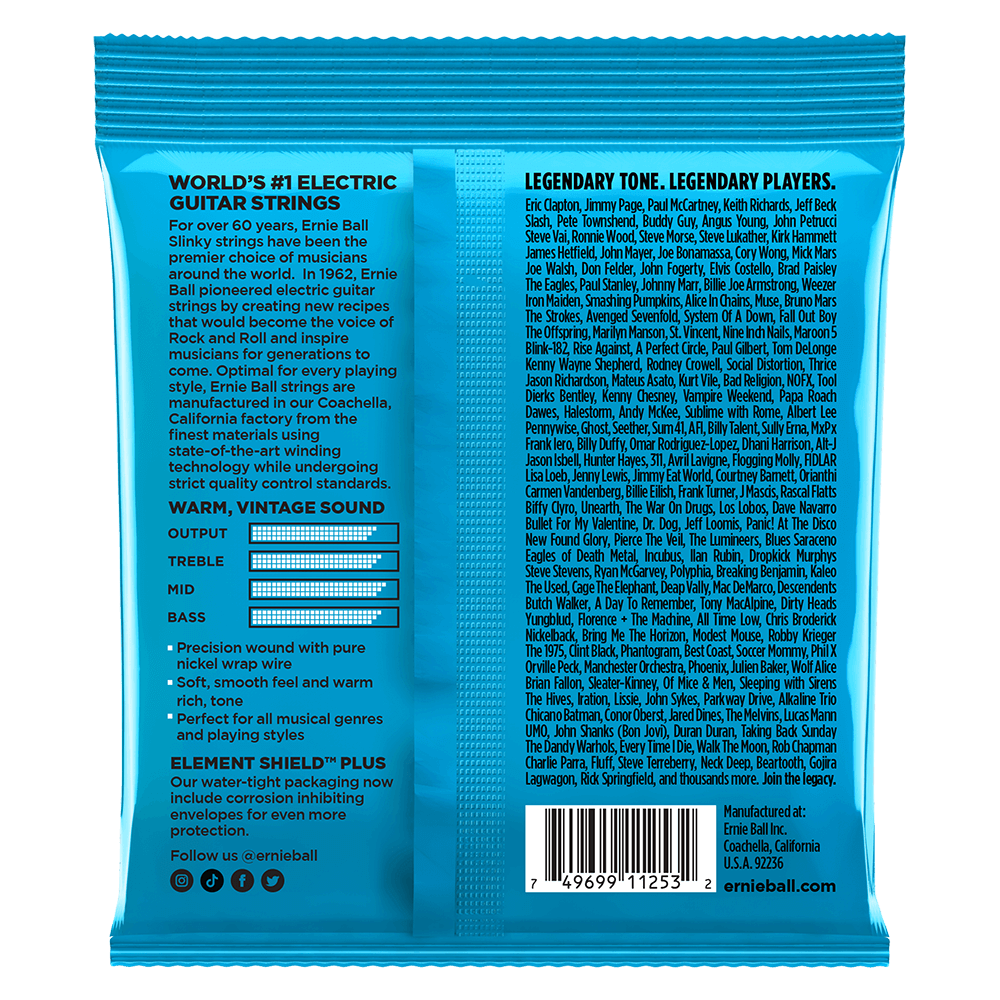 Extra Slinky Classic RnR Pure Nickel Electric Guitar Strings 3 Pack 8 38