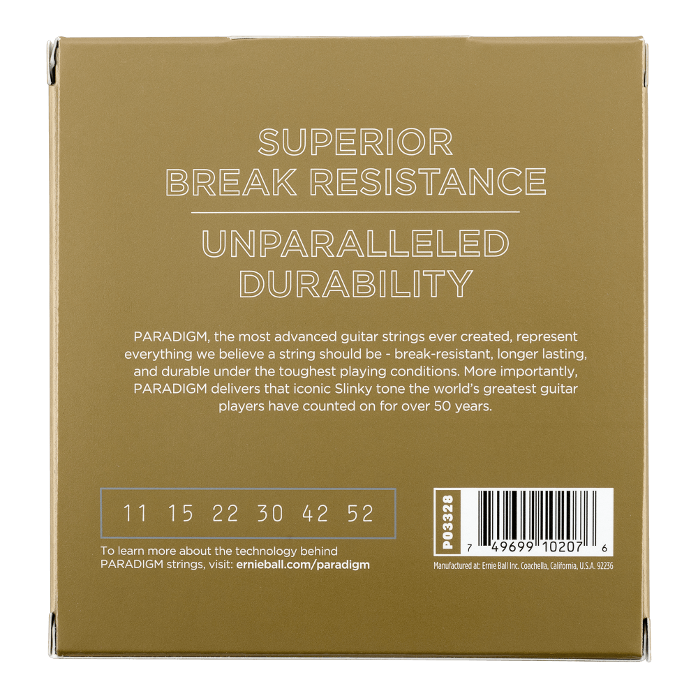 Ernie Ball Paradigm Light 80/20 Bronze Acoustic Guitar Strings 11-52 Gauge, 3 Pack