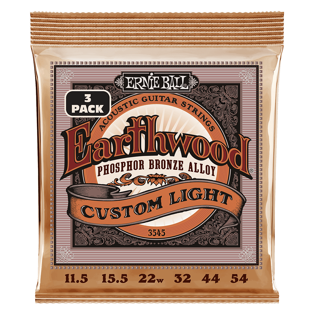 Earthwood Custom Light Phosphor Bronze Acoustic Strings 3 Pack 11.5 54