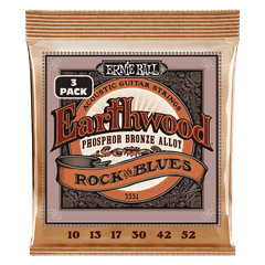Earthwood with Plain G Phosphor Bronze Acoustic Strings 3 Pack 10 52