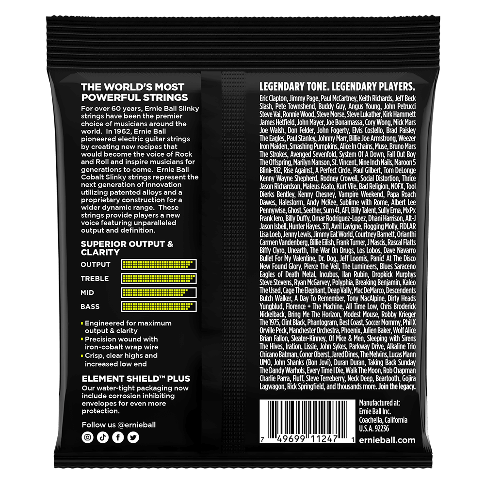 Ernie Ball Regular Slinky Cobalt Electric Guitar Strings 3 Pieces Pack, 10-46 Gauge