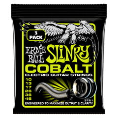 Ernie Ball Regular Slinky Cobalt Electric Guitar Strings 3 Pieces Pack, 10-46 Gauge