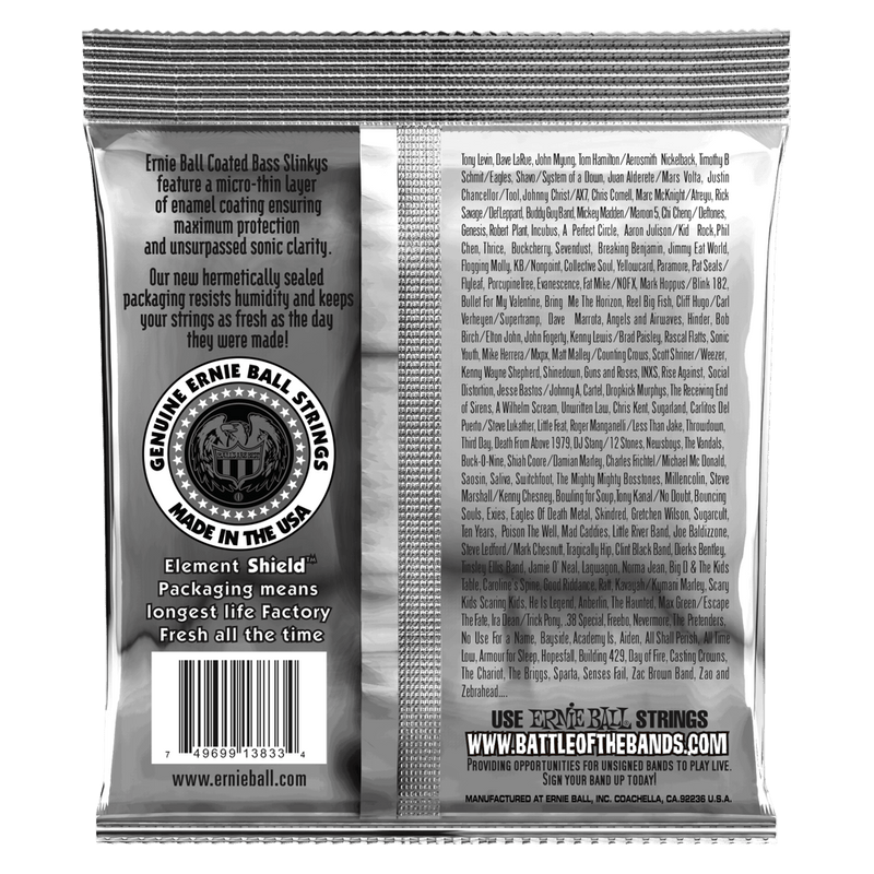 Ernie Ball Hybrid Slinky Coated Electric Bass Strings, 45-105 Gauge
