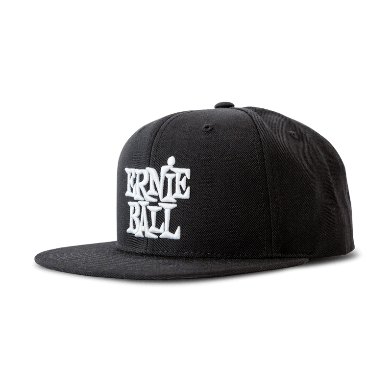 Black with White Stacked Logo Hat