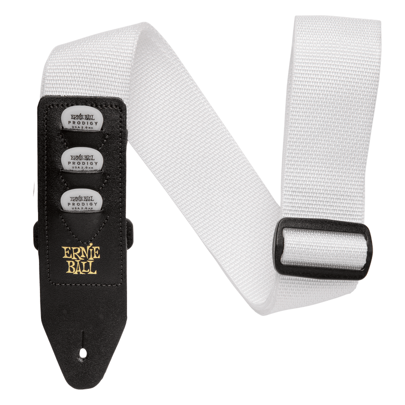 Ernie Ball Pickholder Polypro Strap - White