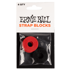 Ernie Ball Strap Blocks 4-Pack - Black and Red