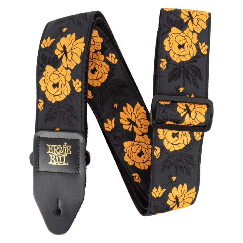 Classic Jacquard Guitar/Bass Strap - Tangerine Rose