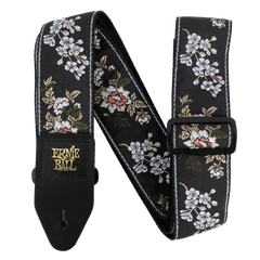 Classic Jacquard Guitar/Bass Strap - White Blossom
