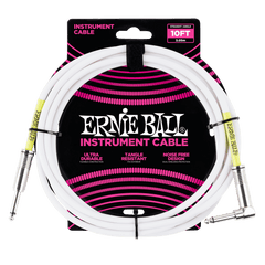 Ernie Ball 3 MetersStraight / Angle Instrument Cable, White