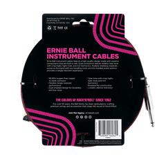 Ernie Ball 7.5 Meter Braided Straight / Angle Instrument Cable, Black / Red