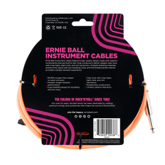 Ernie Ball 5.5 MetersBraided Straight / Angle Inst Cable, Neon Orange