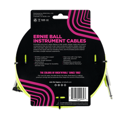 Ernie Ball 5.5 Meters Braided Straight / Angle Inst Cable, Neon Yellow