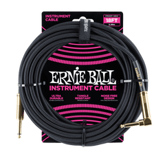 Ernie Ball 5.5 Meters Braided Straight / Angle Inst Cable, Black