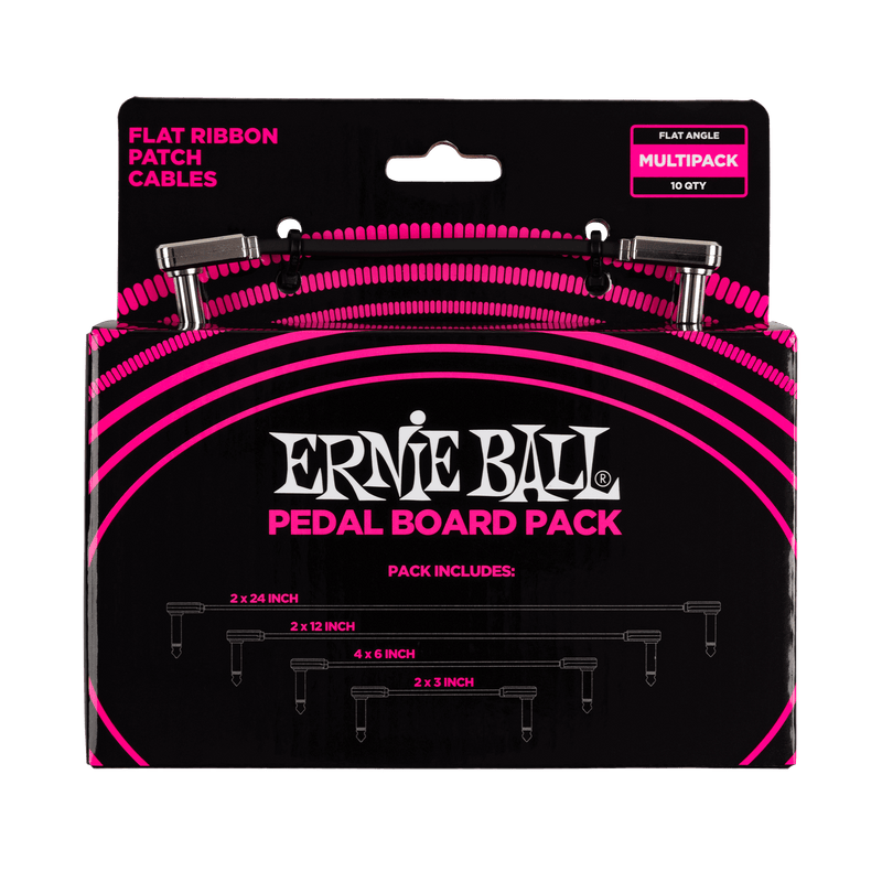 Ernie Ball Flat Ribbon Patch Cables Pedalboard Multi-Pack