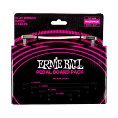 Ernie Ball White Flat Ribbon Patch Cables Pedalboard Multi-Pack