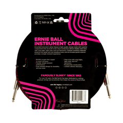 Ernie Ball 10ft Braided Straight Straight Inst Cable Red Black
