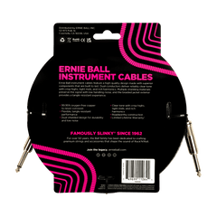 Ernie Ball 18ft Braided Straight Straight Inst Cable Purple Black