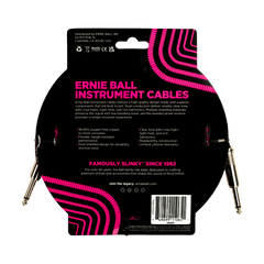 Ernie Ball 18ft Braided Straight Straight Inst Cable Red Black