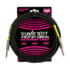 Ernie Ball 15ft PVC Straight Straight Inst Cable Black