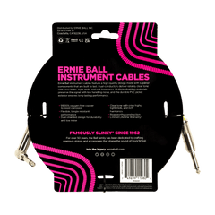 Ernie Ball 15ft PVC Straight Angle Inst Cable White