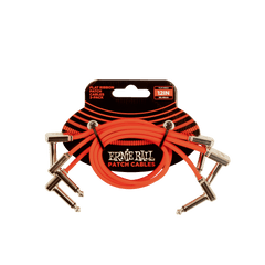 Ernie Ball 12” Flat Ribbon Patch Cable Red 3-Pack