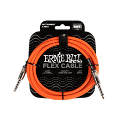 Ernie Ball Flex Instrument Cable Straight/Straight 10ft - Orange