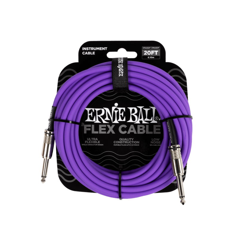 Ernie Ball Flex Instrument Cable Straight/Straight 20ft - Purple