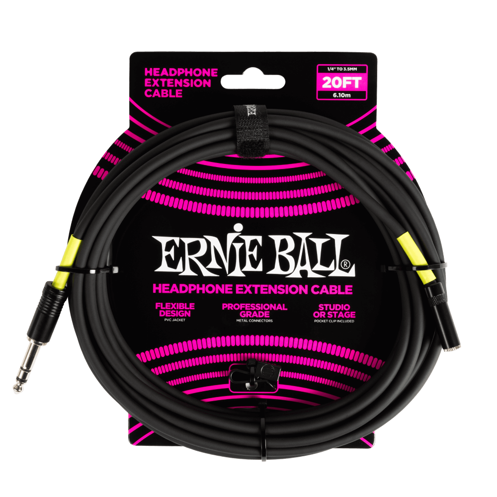 Headphone Extension Cable 1/4 to 3.5mm 20ft - Black