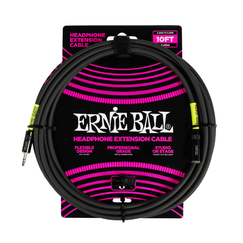 Headphone Extension Cable 3.5mm to 3.5mm 10ft - Black