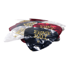 Ernie Ball 24-Piece Heavy Assorted Color Pearloid Cellulose Guitar Picks Bag, 0.94mm Size