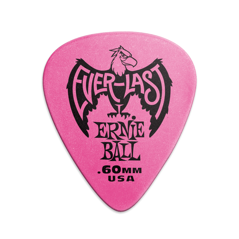 Ernie Ball 0.60 mm Everlast Picks 12 Pack, Pink