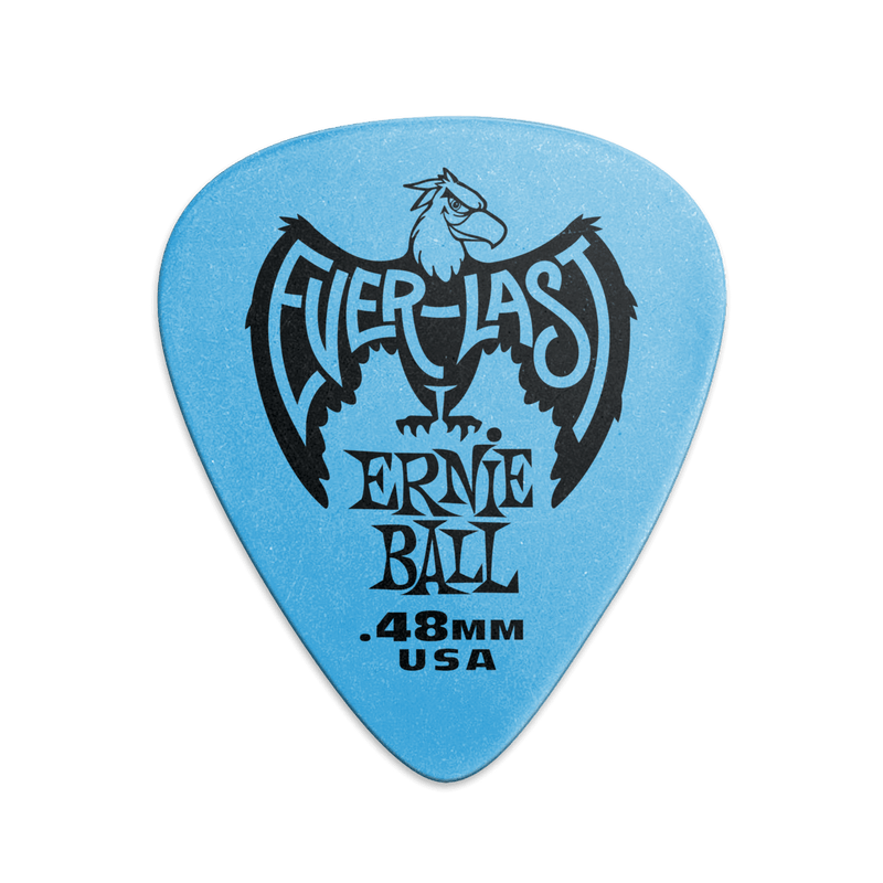 Ernie Ball 0.48 mm Everlast Picks 12 Pack, Blue