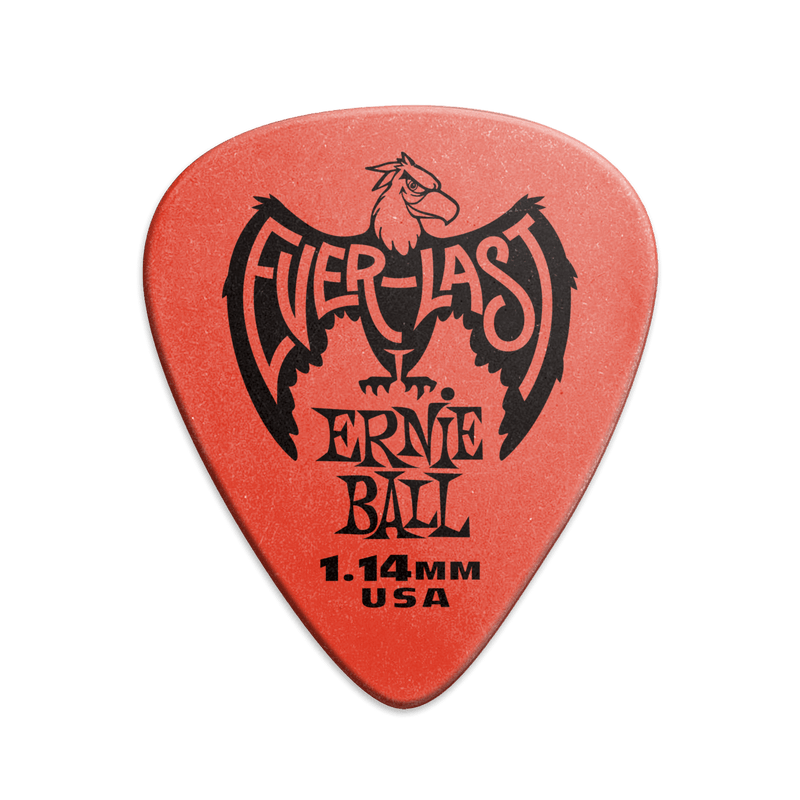 Ernie Ball 1.14 mm Everlast Picks 12 Pack, Red