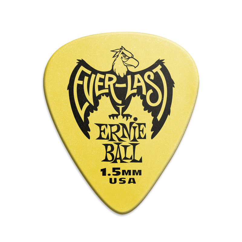 Ernie Ball 1.15 mm Everlast Picks 12 Pack, Yellow