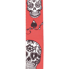 D'Addario Polyester Guitar Straps, Sugar Skulls, Red