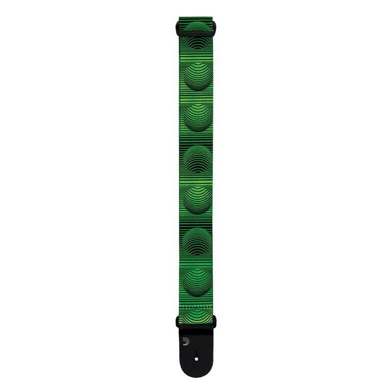 D'Addario Polyester Guitar Strap, Optical Art Green Orbs