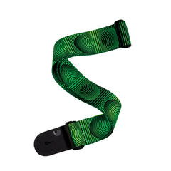 D'Addario Polyester Guitar Strap, Optical Art Green Orbs