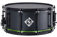 Dixon Artisan Series Zebrawood/Red Silkwood Black Neon Green Snare Drum - 14 x 6.5