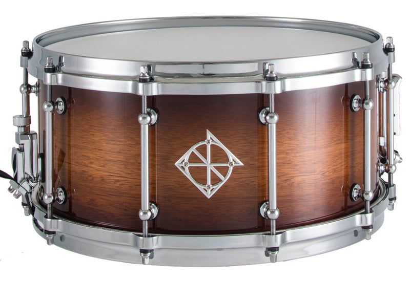 Dixon Artisan Series Australian Rose Gum Snare Drum in Gloss Vintage Burst - 14 x 6.5"