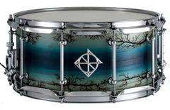 Dixon Artisan Series Ash Snare Drum in Satin Enchanted Blue Reverse Burst - 14 x 6.5