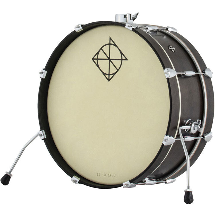 Dixon Little Roomer Series Bass Drum in Black Coal Satin Finish - 20 x 7"