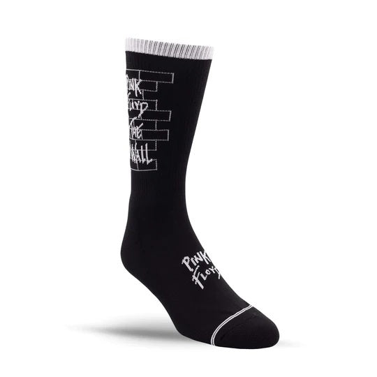 Perris Licensed PINK FLOYD "The Wall" Large Crew Socks in Black (1-Pair)